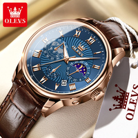 OLEVS 2893 montre personnalisable logo oem montres business multifonction mode phase de lune montre-bracelet à quartz pour hommes