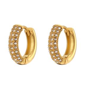 Pendientes Elegantes y Modernos Que No Se Deslustran, Chapados en Oro de 14k y 18k con PVD, Acero Inoxidable 316l, Joyería Fina, Pendientes de Circonita para Mujer - Product Image 1