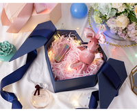 Caja de regalo con forma de corazón de amor, envoltorio de regalo de cumpleaños, corazón femenino, exquisito, brillante, cajas rígidas, tablero de papel gris