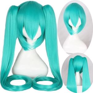 Nouvelle Arrivée Ainizi Perruques en Fibre Haute Température Rose Net Longues à Double Griffe Bleu <span class=keywords><strong>Miku</strong></span> <span class=keywords><strong>Cosplay</strong></span> Densité 180% pour Fêtes d'Halloween - Product Image 2