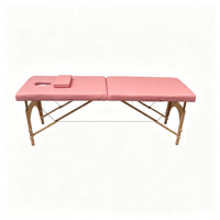 Table de massage portable à 2 sections avec pieds en bois, pliable, mobilier de salon et spa, table de thérapie