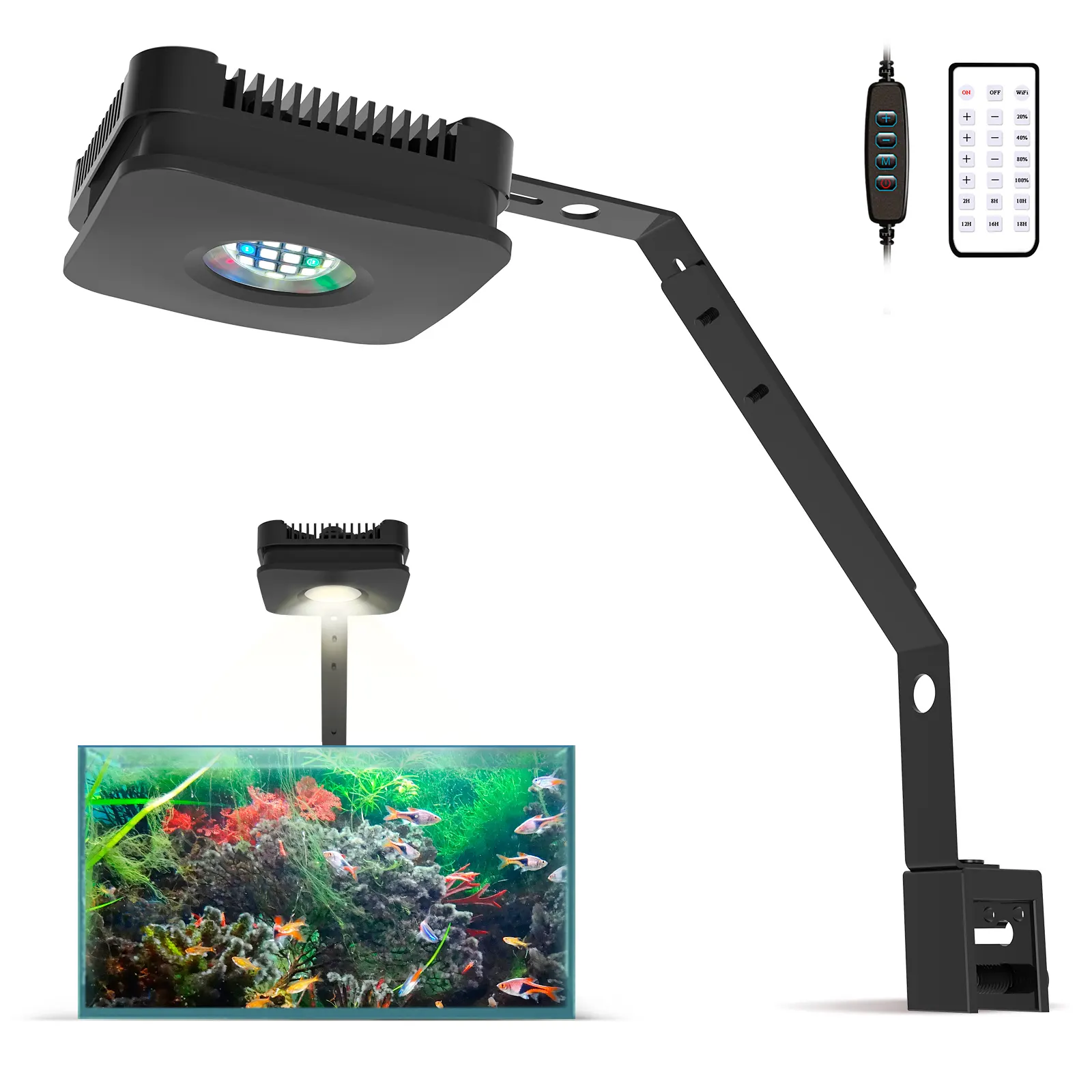 30W High CRI 90 WiFi Control Plant Grow LED Aquarium Light for Freshwater Fish Tank
