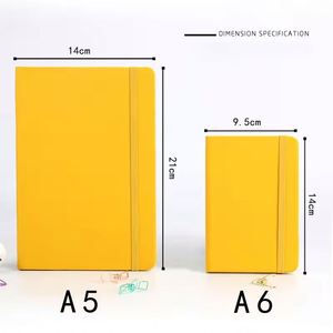 Office School Supplier <b>A5</b> A6 PU Leather <b>Diary</b> Custom Logo Hardcover Writing Journal Notebook With Elastic Band - Product Image 5