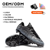 Chaussures de football unisexes à crampons courts FG, antidérapantes, à crampons longs, tige en PU pour l'entraînement sur gazon