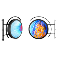 Écran LED circulaire double face haute définition P5 IP65 en aluminium résistant aux intempéries, boîte lumineuse vidéo personnalisable pour affichage extérieur