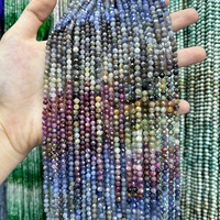Perles Facettées Naturelles de 2 mm, 3 mm, 4 mm pour Bricolage, Petites Perles Énergétiques en Pierre Gemme, Perles Libres pour la Fabrication de Bijoux, Bracelets et Colliers
