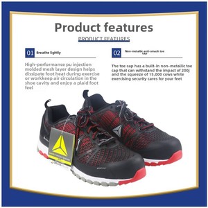 DELTA SPORT S1P HRO Noir Rouge Anti-Smash Chaussures de Sécurité 300 ℃ Résistant au Contact Thermique Embout en Acier Antidérapant Construction de Travail - Product Image 4
