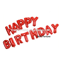 Ballons en feuille imprimés avec des lettres pour enfants et adultes, ballons rouges colorés joyeux anniversaire, bannière de ballons, remplis d'hélium, modèle MFHB001 de la marque MF