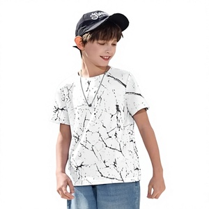 T-shirt unisexe moderne blanc à imprimé veine de marbre, manches courtes, coupe décontractée, col rond, graphique quotidien, écologique, séchage rapide - Product Image 1