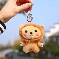 11cm mignon en peluche jaune Lion porte-clés dessin animé doux peluche poupée peluche jouets moelleux Lion porte-clés sac pendentif Peluche jouet