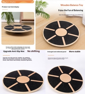 Balón de <span class=keywords><strong>Equilibrio</strong></span> <span class=keywords><strong>BOSU</strong></span>, Tabla de <span class=keywords><strong>Equilibrio</strong></span> para Niños, Tabla de <span class=keywords><strong>Equilibrio</strong></span> de Madera para Entrenamiento de Estabilidad, Plataforma Antideslizante para Adultos y Personas Mayores - Product Image 3