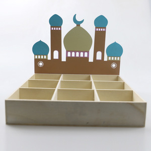 DAMAI Eid Decorations <b>Table</b> Decorations Muslim Wooden Trays Arab Middle East Festival <b>Storage</b> Box Desktop Decorative Ornament - Product Image 2