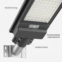 Lampe solaire LED pour rue, 120 LED, détecteur de mouvement PIR, étanche IP65, pour extérieur, route, allée, parking, directement de l'usine