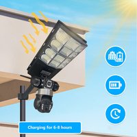 Lampu LED Tenaga Surya Luar Ruangan dengan Kamera, Rating IP65, Cahaya Siang 6000K, Sudut Sorot 180 Derajat