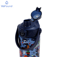 Bouteille d'eau réutilisable écologique pour enfants 550 ml Grande capacité Tritan Gobelet de sport avec paille Motif personnalisé