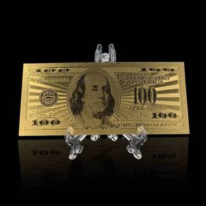 Waterproof <strong>PET</strong> 24k Gold Foil Banknotes USD 1 2 5 10 20 50 100 500 Collectible - Product Image 4