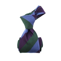 Cravates pour hommes de bonne qualité, vente en gros en Chine, vert forêt, violet, soie jacquard tissée, rétro, rayée bleue avec vert, cravate personnalisée