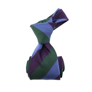 Cravates pour hommes de bonne qualité, vente en gros en Chine, vert forêt, violet, soie jacquard tissée, rétro, rayée bleue avec vert, cravate personnalisée - Product Image 3