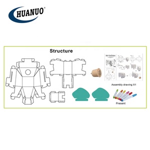 Jouet éducatif personnalisé peinture créative <span class=keywords><strong>3d</strong></span> maison en carton enfants doodle bricolage dessin - Product Image 3