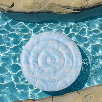 Cama Flotante Redonda de PVC Personalizada, Flotador Inflable para Piscina, Tamaño Personalizado para Parque Acuático