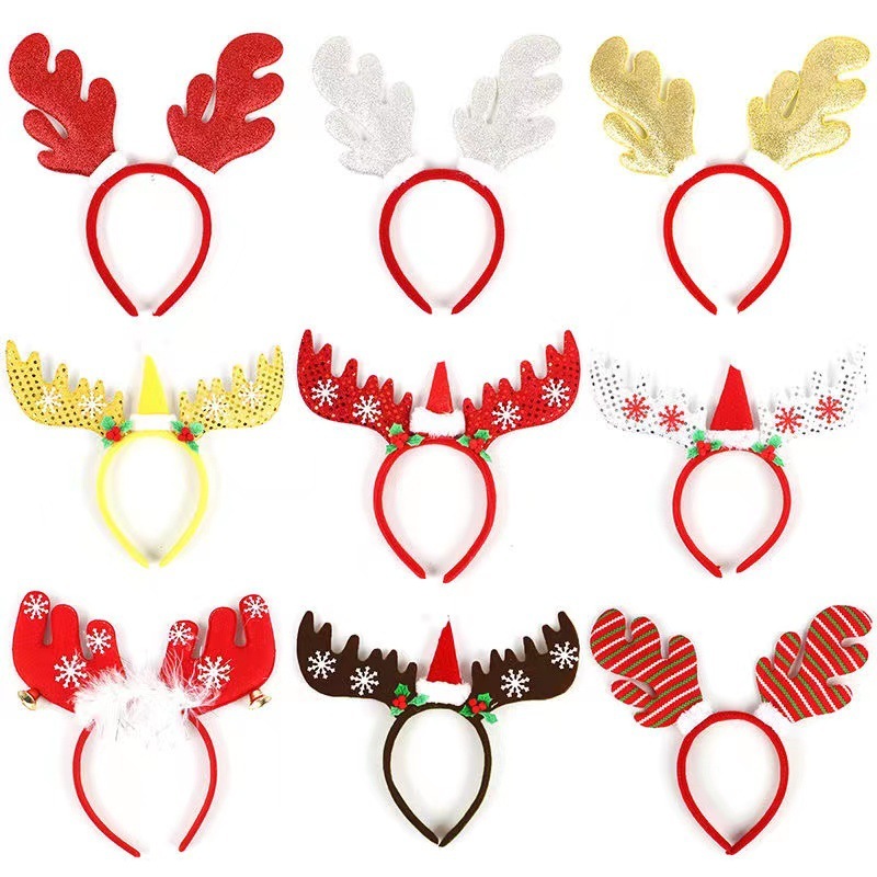 Christmas headband with antlers-random style-single item price