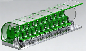 Asientos VIP para el banquillo de suplentes de fútbol con 2 niveles - Asientos de lujo para los jugadores del equipo - Product Image 2