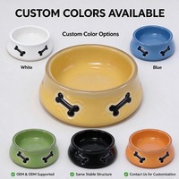 Bol en céramique personnalisé pour animaux de compagnie, motif os, pour chien et chat, usage domestique moderne