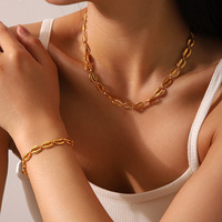 Parure de bijoux style Ins, thème Océan, en acier inoxydable plaqué or, comprenant un collier coquillage, un bracelet coquille Saint-Jacques et des boucles d'oreilles, le coup de cœur des influenceurs