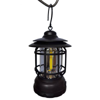 Lanterne de camping vintage à poser, LED COB, alimentée par piles, lampe de tente portable, logo personnalisé, étanche IP44, équipement extérieur en gros