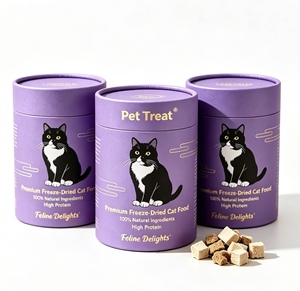 Tube en carton ondulé écologique personnalisé, qualité alimentaire, scellé, résistant à l'humidité, emballage cylindrique pour aliments lyophilisés pour chats - Product Image 2