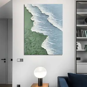 Originale Kunst extra groß moderne Ozean abstrakte Wandkunst handbemalte Leinwand Heimdekoration Schlussverkauf Kunstdekoration