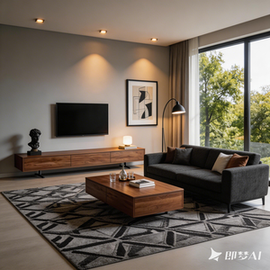 İskandinav Modern Masif Ahşap <span class=keywords><strong>TV</strong></span> Sehpası Sehpa Kombinasyonu Ayarlanabilir Yer Dolabı Oturma Odası Ev Mobilyası 65 inç <span class=keywords><strong>TV</strong></span>'ler için Uygun - Product Image 4