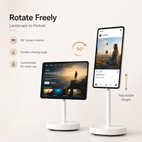 Pantalla Táctil Móvil con Base Rodante, Monitor de TV Inteligente Portátil para el Hogar, Oficina, Fitness y Entretenimiento