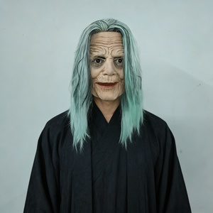 Maschera da Strega Spaventosa con Capelli Lunghi Grigi - Maschera Realistica in Lattice per Costume di Halloween per Adulti, Accessori per Feste e Cosplay - Product Image 3