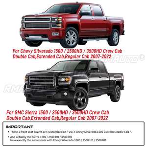 Housses de siège de voiture complètes 5 places, housses de siège automobiles en cuir PU, protections pour Chevy Silverado 1500 2500HD 3500HD 2007-2022 - Product Image 2