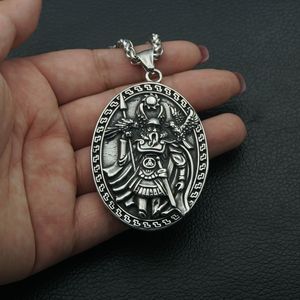 Pendentif en acier inoxydable double face de style rétro européen et américain, guerrier <span class=keywords><strong>viking</strong></span> Odin, pendentif de personnalité pour homme - Product Image 1