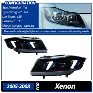 Faros Delanteros LED Mejorados para <span class=keywords><strong>BMW</strong></span> Serie 3 E90 <span class=keywords><strong>E91</strong></span> <span class=keywords><strong>320i</strong></span> 330i 335i, Conjunto de Faros Xenón/Halógeno 2005-2012 - Product Image 6