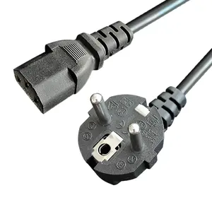 copper clad aluminum EU C13 1.0mm 1.8Meter 6ft Europe power Extension cord cable use for computer