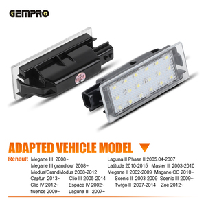 Aucun erreur - Lot de <span class=keywords><strong>2</strong></span> feux de plaque d'immatriculation LED blancs pour <span class=keywords><strong>Renault</strong></span> Clio III IV Espace IV - Accessoires d'éclairage extérieur de voiture - Vente en gros - Product Image 5