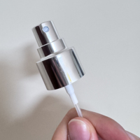 Tête de pompe pulvérisatrice argentée métallisée 24/410 - Buse de parfum en aluminium électroplaqué brillant pour flacon cosmétique