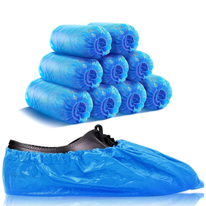 Surchaussures jetables en plastique tissé PP PE bleues, imperméables, antidérapantes, pour usage médical et hospitalier - Product Image 1