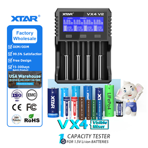 Caricabatterie XTAR VX4 V2 per batterie 18650 AA AAA 1.2V Ni-MH 1.5V Li-ion 3.2V LiFePO4 3.6/3.7V agli ioni di litio, caricabatterie universale - Product Image 1