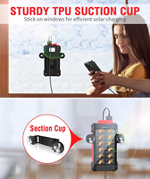 12000mAh, chargeur solaire portable avec 2 ports USB, lampe de poche LED à ventouse pour l'extérieur, compatible avec iPhone, Samsung