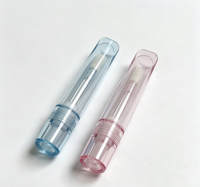 Tube de gloss transparent, contenant de gloss transparent, flacon de gloss bleu rose, emballage de gloss en plastique ABS/PETG, logo personnalisé
