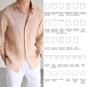 Camicie da <span class=keywords><strong>Uomo</strong></span> OEM di Alta Qualità in <span class=keywords><strong>Misto</strong></span> <span class=keywords><strong>Lino</strong></span> Traspirante con Colletto a Punta, Ideali per Business Casual, Banchetti, Matrimoni, Balli di Fine Anno, Anti-Piega - Product Image 4