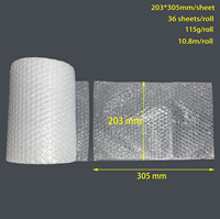 Point-break Easy Tear 20mm lebar 11m gulungan bungkus gelembung tiup dengan lembar stiker rapuh untuk kemasan