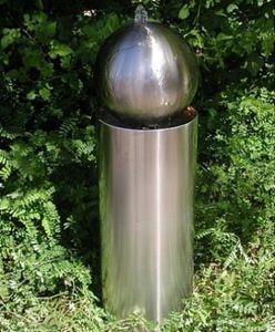 Fontana Moderna a <span class=keywords><strong>Sfera</strong></span> Illuminata in Acciaio Inossidabile, Grande <span class=keywords><strong>Sfera</strong></span> a Specchio per Arte da Giardino Esterno - Product Image 4