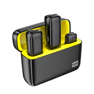 Micrófono inalámbrico Lavalier recargable portátil Grabación de audio/video Comunicación por cable Compatible Teléfono <span class=keywords><strong>PC</strong></span> Estuche de carga - Product Image 6