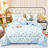 Nouvelle collection 2026 : Ensemble de literie 3 pièces en velours Doudou imprimé bleu, polyester/coton, pour toutes les saisons, motif dessin animé, idéal pour la maison