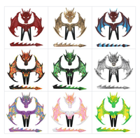 Ensemble d'ailes et de queue de dragon ultra-légères RP pour Halloween, décoration de tête de dragon, utilisé pour les accessoires de jeu de rôle et la décoration de fête